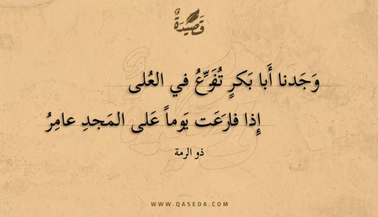 قصيدة وجدنا أبا بكر تفرع في العلى