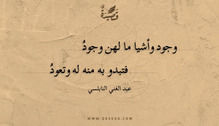 قصيدة وجود وأشيا ما لهن وجود