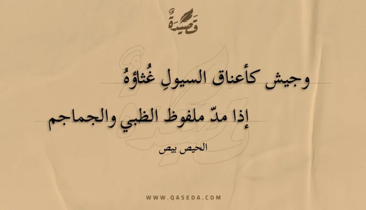 قصيدة وجيش كأعناق السيول غثاؤه