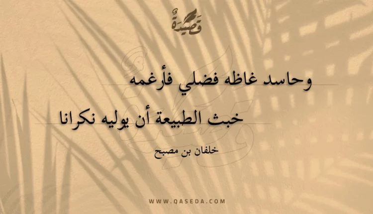 قصيدة وحاسد غاظه فضلي فأرغمه