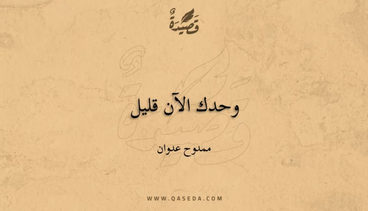 قصيدة وحدك الآن قليل