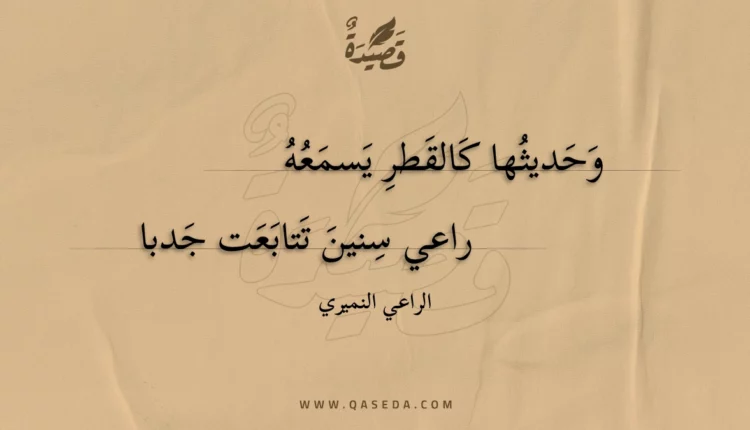 قصيدة وحديثها كالقطر يسمعه