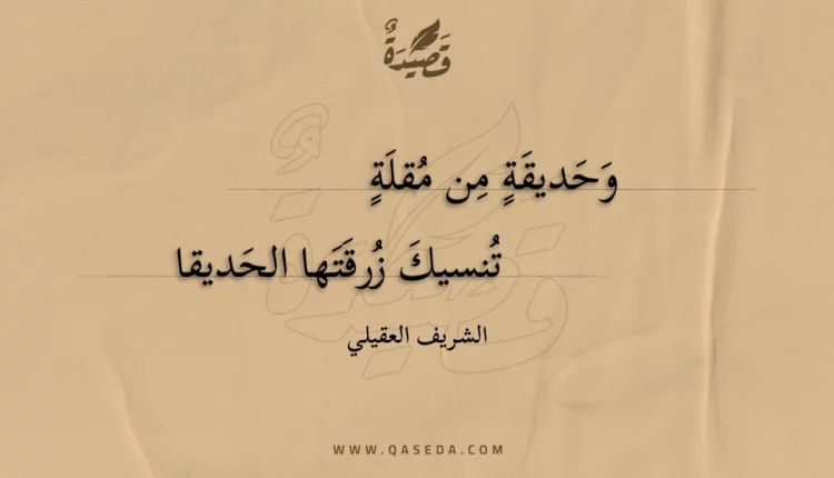 قصيدة وحديقة من مقلة