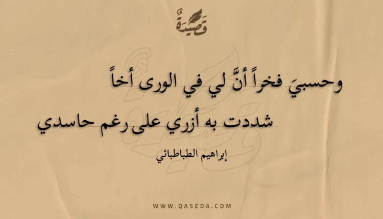 قصيدة وحسبي فخرا أن لي في الورى أخا