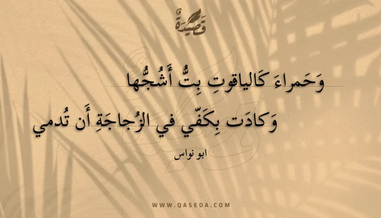 قصيدة وحمراء كالياقوت بت أشجها