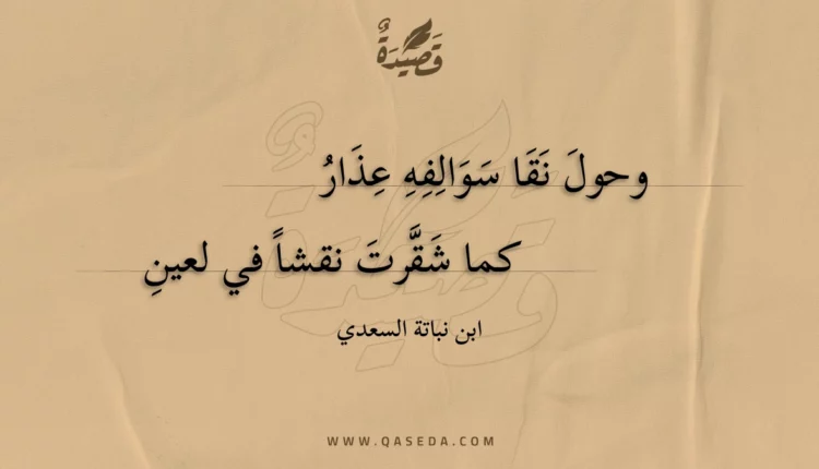 قصيدة وحول نقا سوالفه عذار