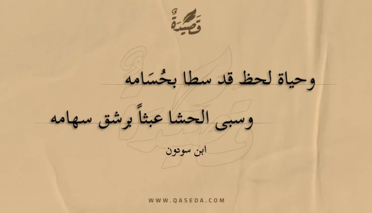قصيدة وحياة لحظ قد سطا بحسامه
