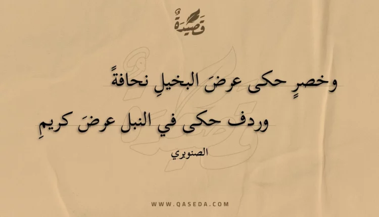 قصيدة وخصر حكى عرض البخيل نحافة