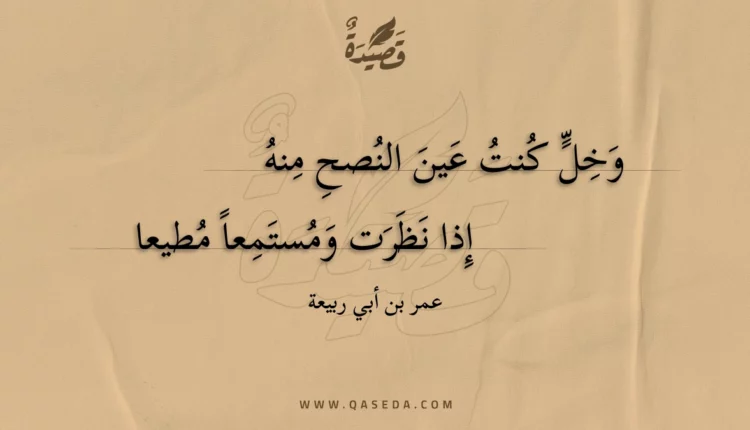 قصيدة وخل كنت عين النصح منه
