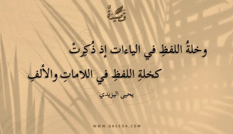 قصيدة وخلة اللفظ في الياءات إذ ذكرت