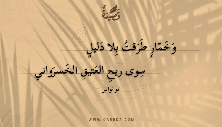 قصيدة وخمار طرقت بلا دليل