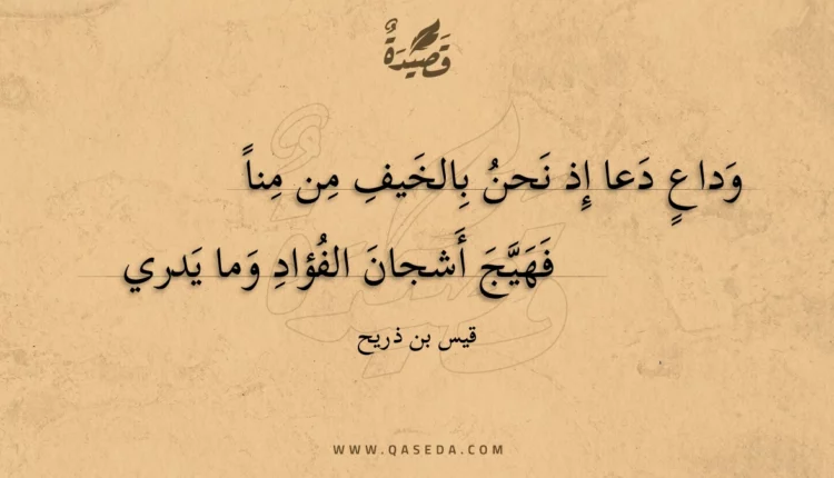 قصيدة وداع دعا إذ نحن بالخيف من منا