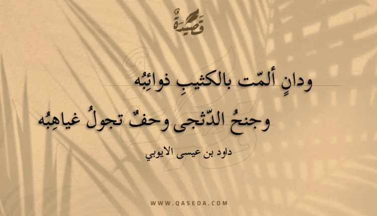 قصيدة ودان ألمت بالكثيب ذوائبه