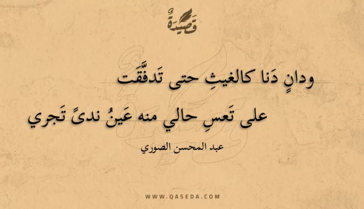 قصيدة ودان دنا كالغيث حتى تدفقت