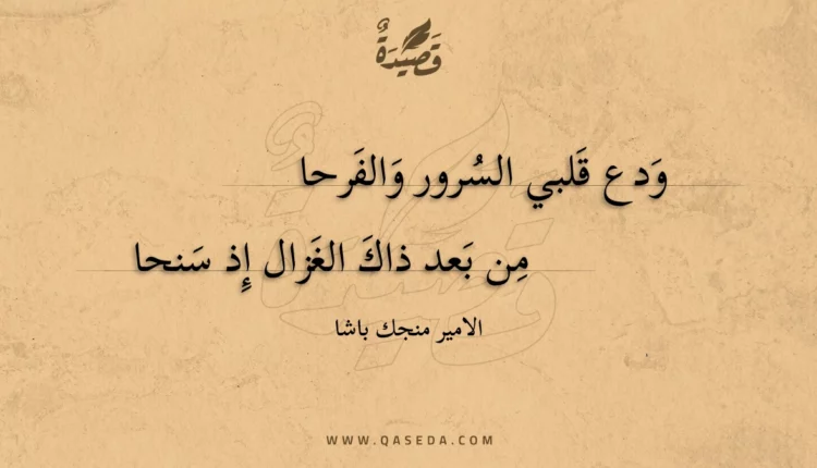 قصيدة ودع قلبي السرور والفرحا