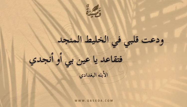 قصيدة ودعت قلبي في الخليط المنجد