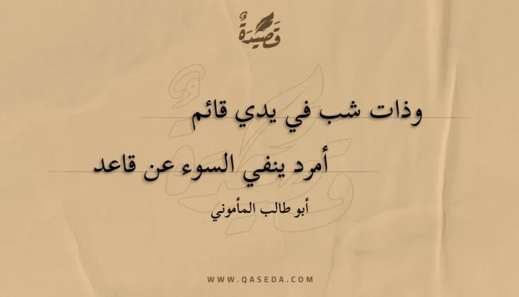 قصيدة وذات شب في يدي قائم