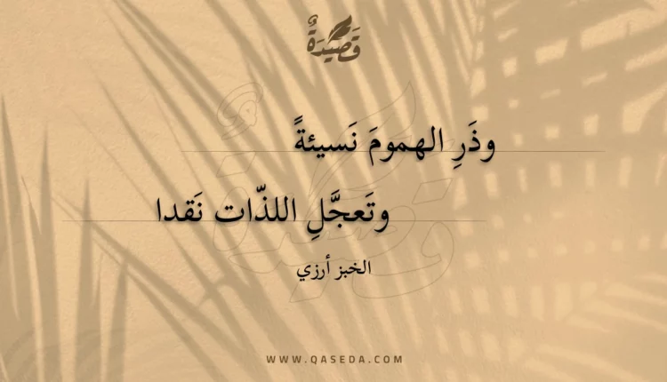 قصيدة وذر الهموم نسيئة