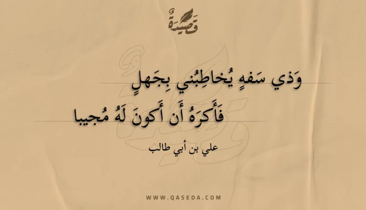 قصيدة وذي سفه يخاطبني بجهل