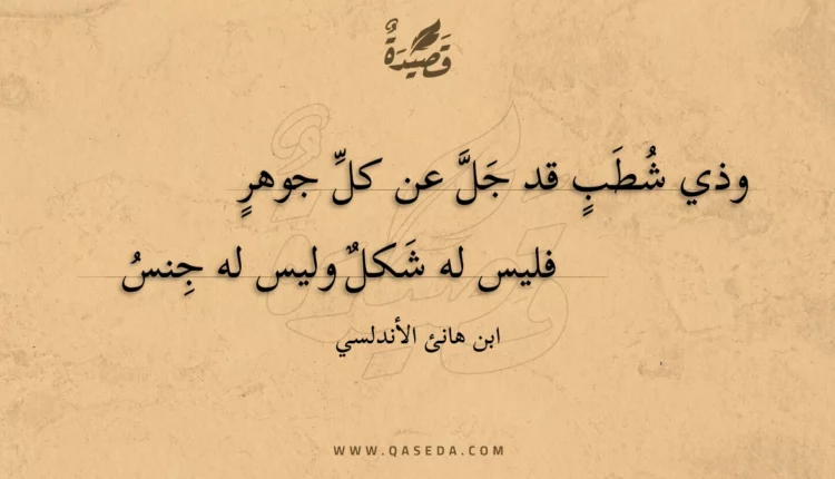 قصيدة وذي شطب قد جل عن كل جوهر