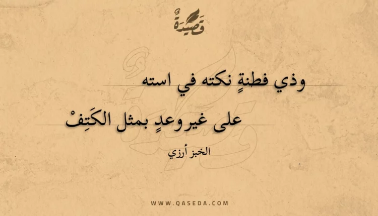 قصيدة وذي فطنة نكته في استه