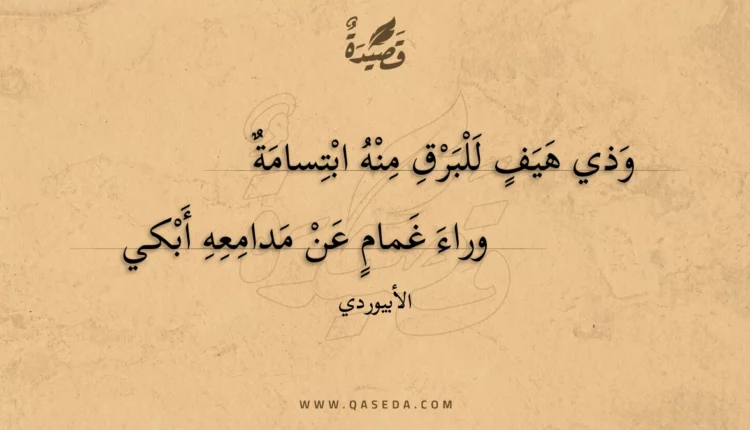قصيدة وذي هيف للبرق منه ابتسامة