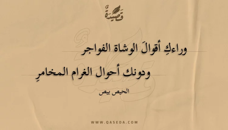 قصيدة وراءك أقوال الوشاة الفواجر