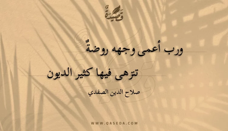 قصيدة ورب أعمى وجهه روضة