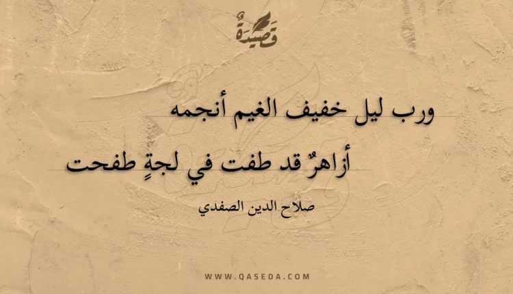 قصيدة ورب ليل خفيف الغيم أنجمه