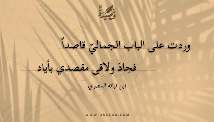 قصيدة وردت على الباب الجمالي قاصدا