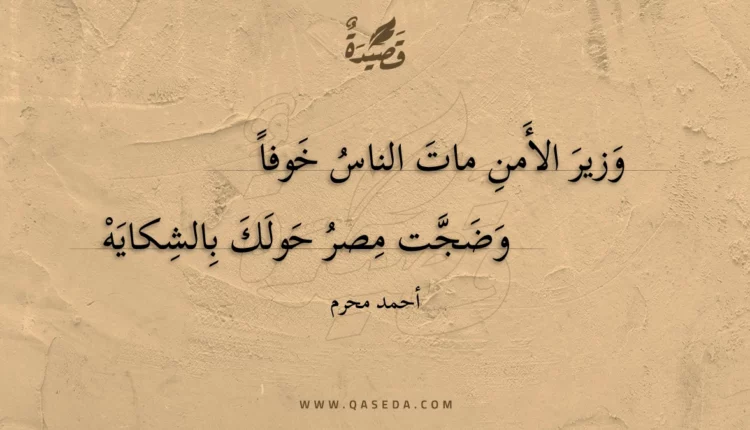 قصيدة وزير الأمن مات الناس خوفا