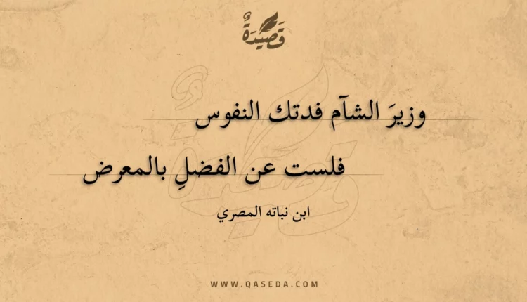 قصيدة وزير الشام فدتك النفوس