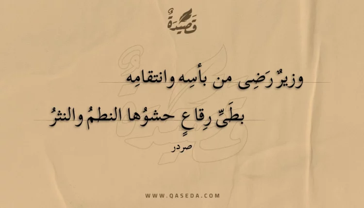 قصيدة وزير رضى من بأسه وانتقامه