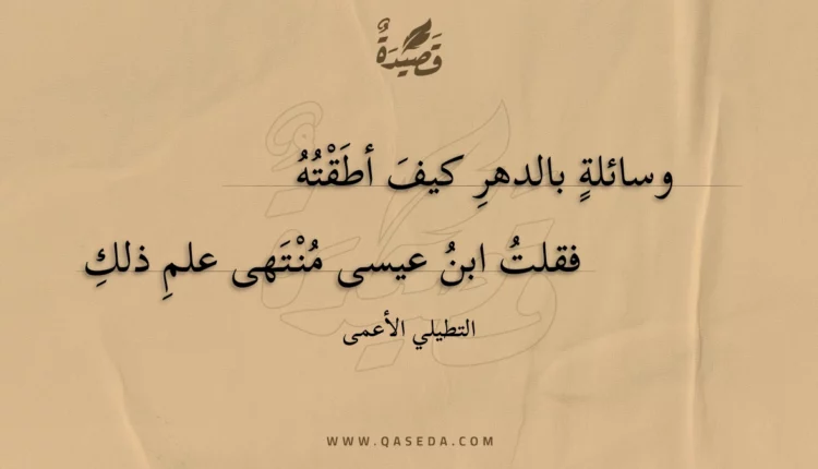 قصيدة وسائلة بالدهر كيف أطقته