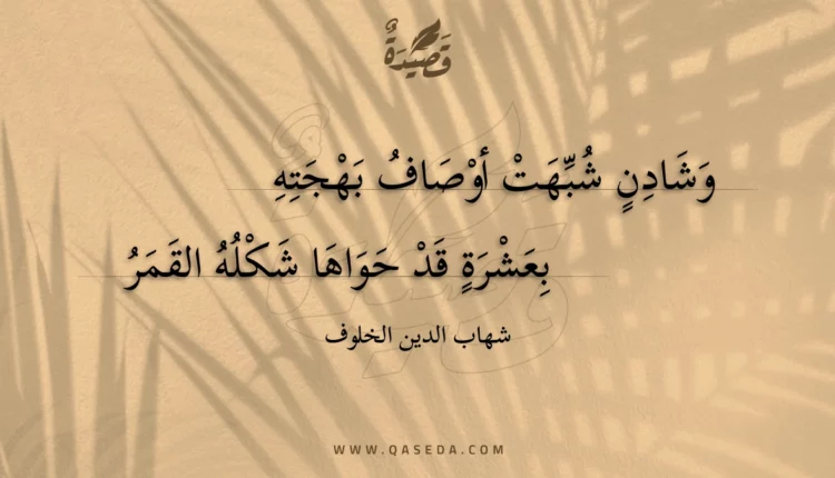 قصيدة وشادن شبهت أوصاف بهجته
