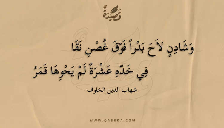 قصيدة وشادن لاح بدرا فوق غصن نقا