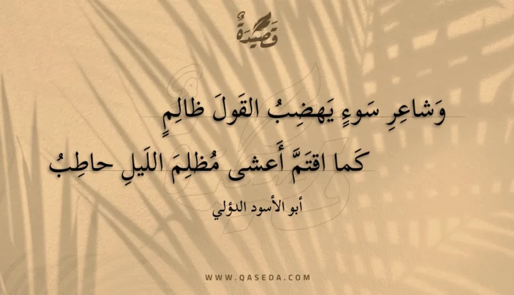 قصيدة وشاعر سوء يهضب القول ظالم