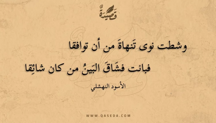 قصيدة وشطت نوى تَنهاةَ من أن توافقا