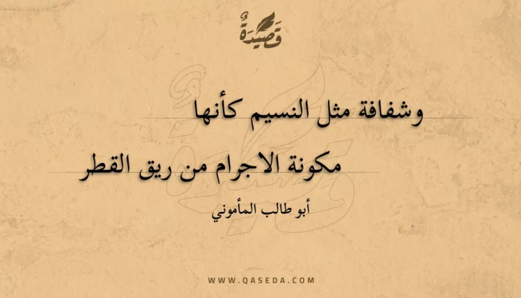 قصيدة وشفافة مثل النسيم كأنها
