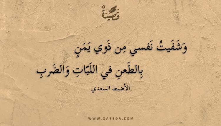 قصيدة وشفيتُ نفسي من ذوي يمنٍ