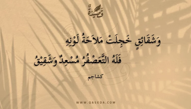 قصيدة وشقائق خجلت ملاحة لونه