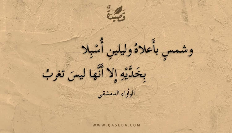 قصيدة وشمس بأعلاه وليلين أسبلا