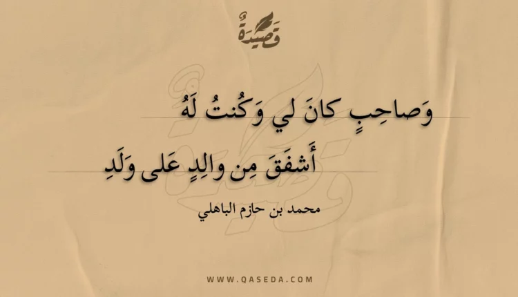 قصيدة وصاحب كان لي وكنت له
