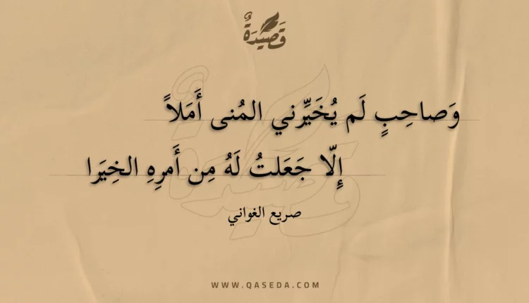 قصيدة وصاحب لم يخيرني المنى أملا