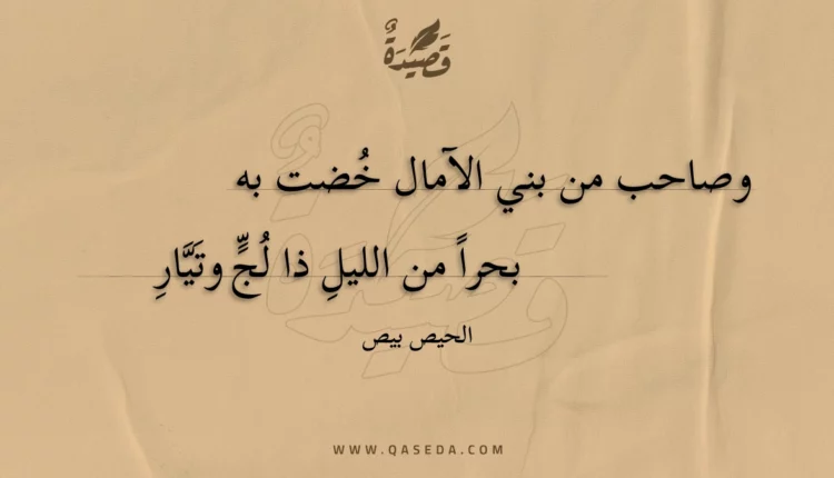 قصيدة وصاحب من بني الآمال خضت به