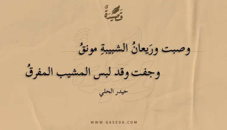 قصيدة وصبت وريعان الشبيبة مونق