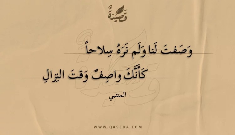 قصيدة وصفت لنا ولم نره سلاحا