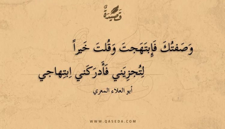 قصيدة وصفتك فإبتهجت وقلت خيرا