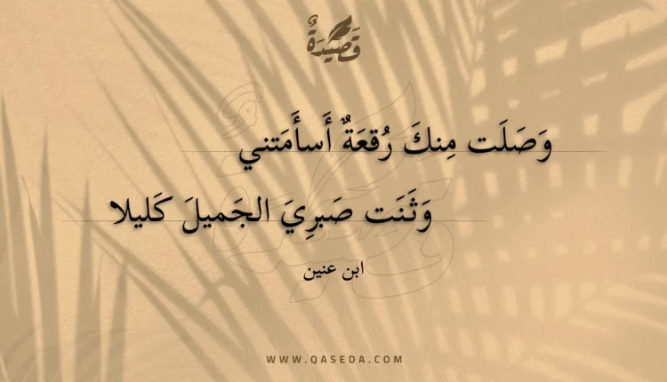 قصيدة وصلت منك رقعة أسأمتني