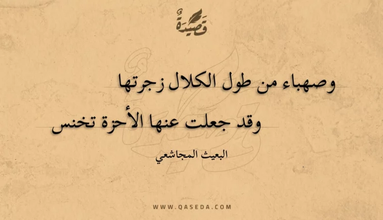 قصيدة وصهباء من طول الكلال زجرتها